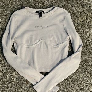 Forever 21 Light Gray Long Sleeve Top